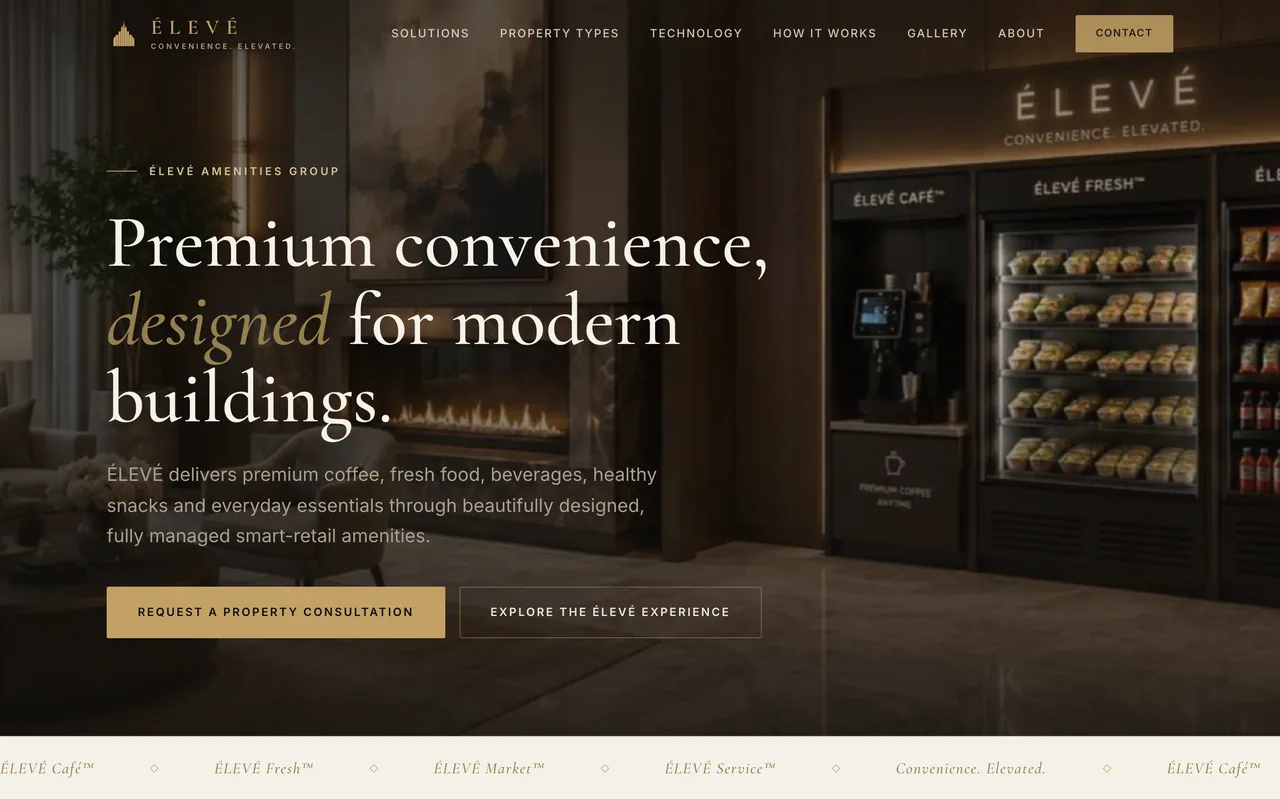 ÉLEVÉ homepage hero