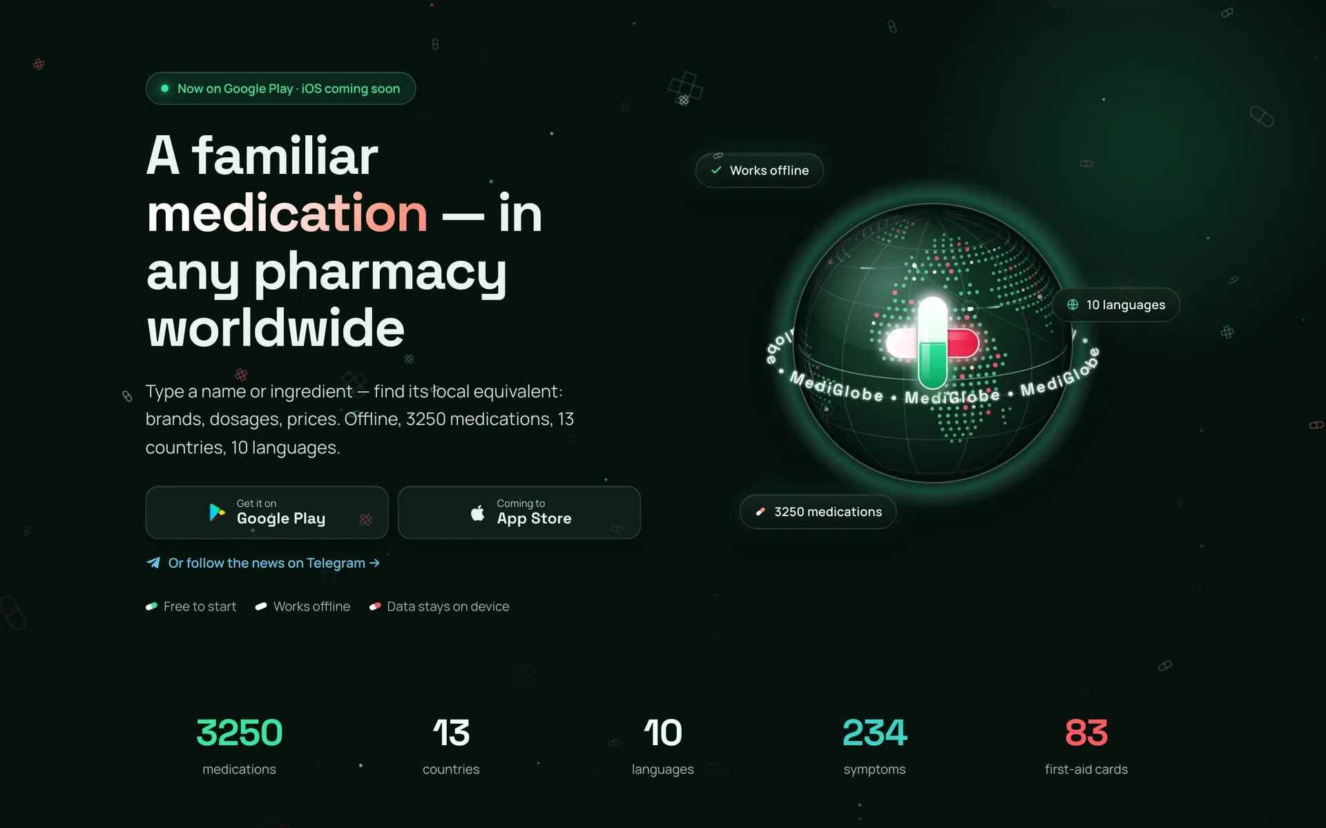 MediGlobe homepage hero